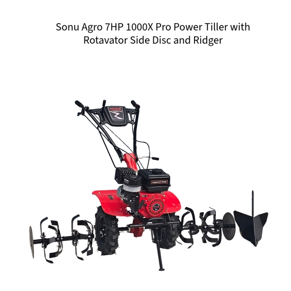 Sonu-Agro-7HP-1000X-Pro-Power-Tiller-with-Rotavator-Side-Disc-and-Ridger